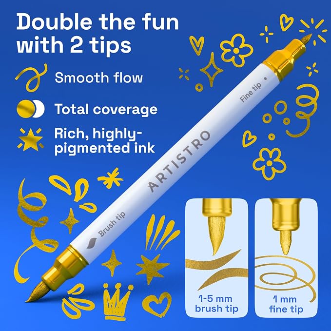 ARTISTRO 36 Gold Acrylic Paint Markers - Image 2