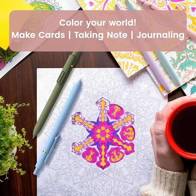Colored Gel Pens, 0.7mm Retractable, 8 Pack Morandi Style | Quick-Dry No Smudge - Image 7