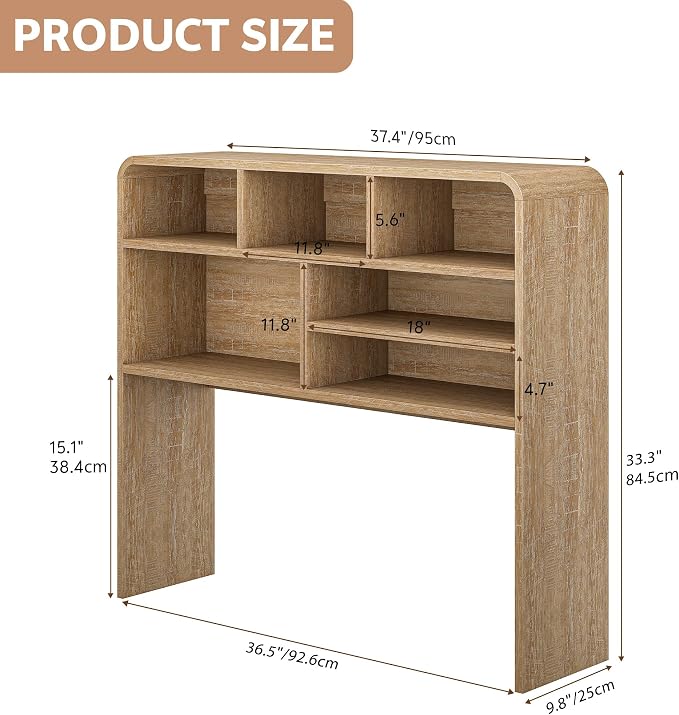 5-Tier Desk Shelf, 37.4''W Desktop Bookshelf - Image 2