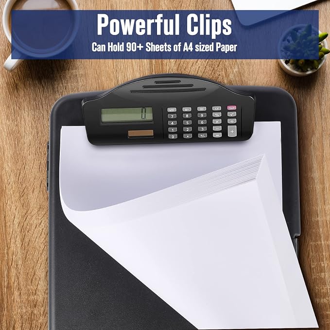 Sunnyclip Clipboard with Storage & Calculator, Heavy Duty Plastic Clip Board - Image 5
