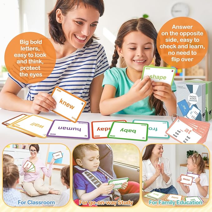 1012 Sight Words/Phonics Flash Cards, Dolch & Fry High Frequency Site Words - Image 7