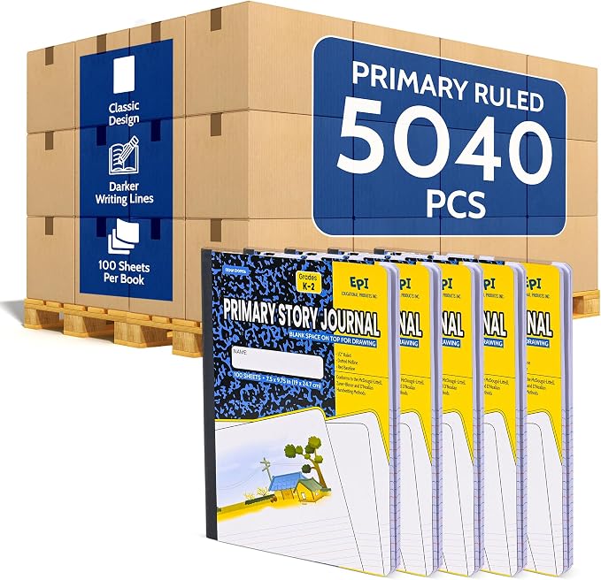 5040 Pack EPI Primary Ruled Composition Notebook Bulk, 200 pages, 9-3/4 x 7-1/2 by EPI