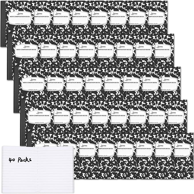 Dynta Mini Composition Notebooks Bulk, 40 Packs 3.25 x 4.5 inch Composition by Dynta