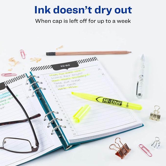 Avery Hi-Liter Pen-Style Highlighters, Smear Safe Ink, Chisel Tip, 12 - Image 4