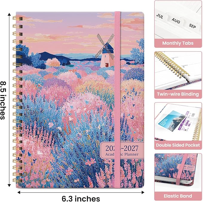 Planner 2026–2027, Academic Monthly Weekly Spiral Calendar, July 2026 – June - Image 4