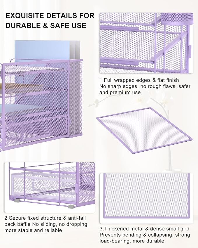 WALI Desk File Organizer, 4 Tier Desktop Paper Letter Tray Organizer - Image 5