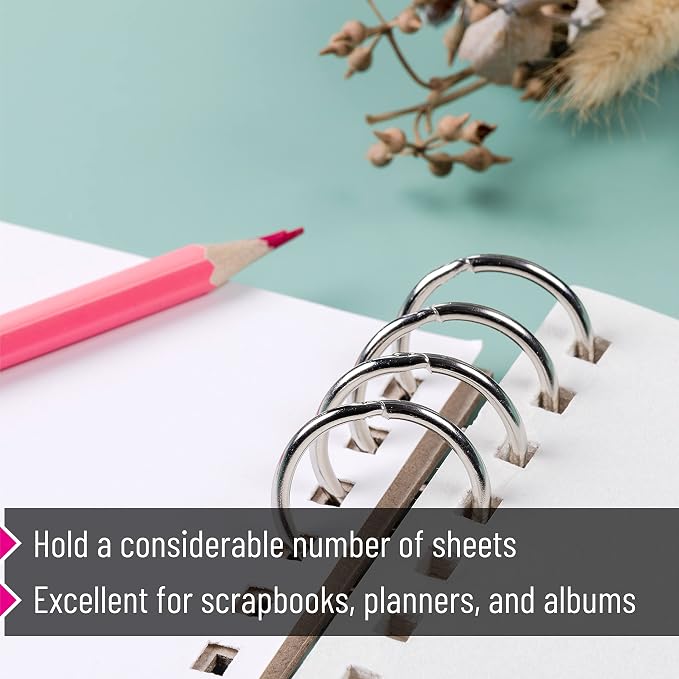 Mr. Pen- Loose Leaf Binder Ring, 50 Pack, 1 Inch | Loose Leaf Binder Book Rings - Image 4