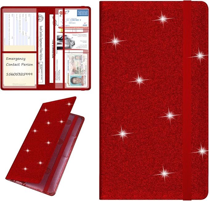 Wisdompro Car Document Holder Organiser, PU Leather Vehicle Insurance and by Wisdompro