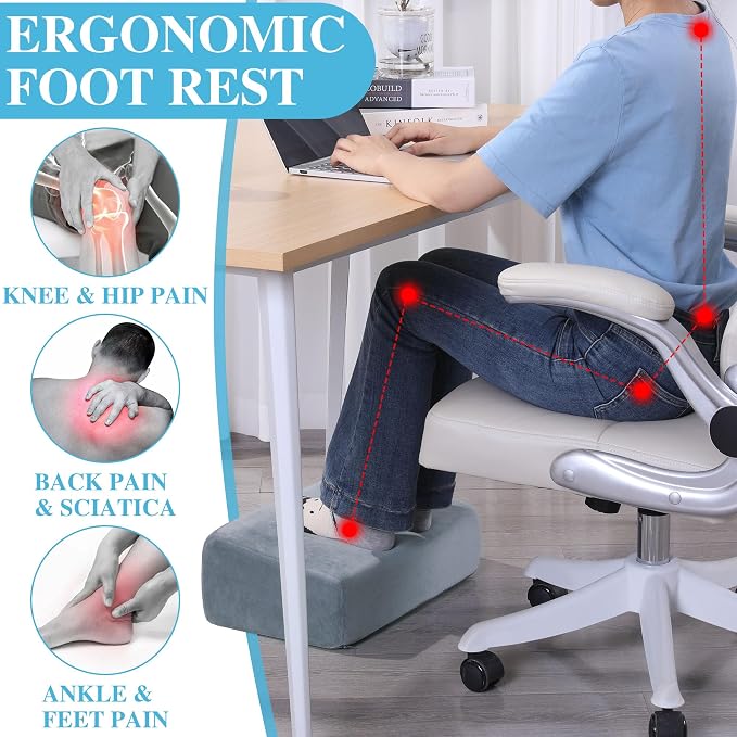 Under Desk Foot Rest, ROYALAY Ergonomic Office Footrest - Image 4