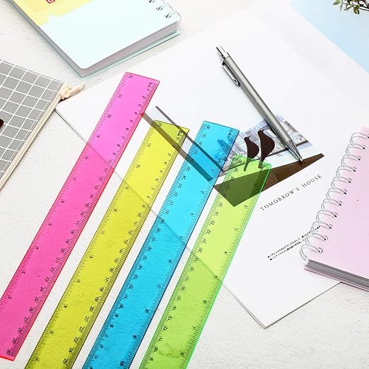EBOOT 20 Pack Plastic Ruler 12 Inch Straight Flexible Ruler - Image 6