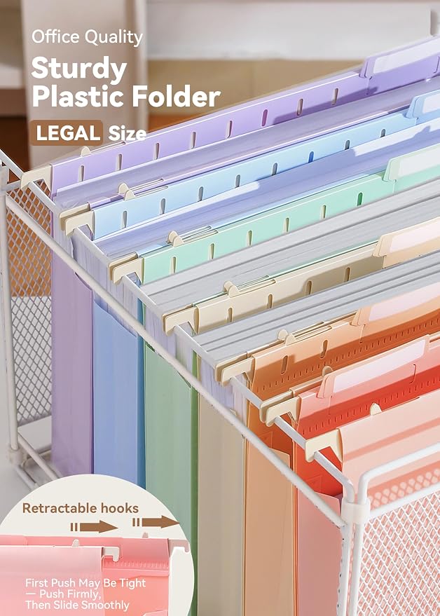 SortRax Plastic Extra Capacity Legal Size Hanging File Folders, Heavy Duty - Image 5