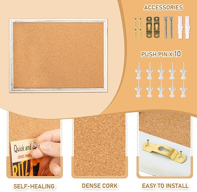 DOLLAR BOSS White Cork Board for Wall - Image 2