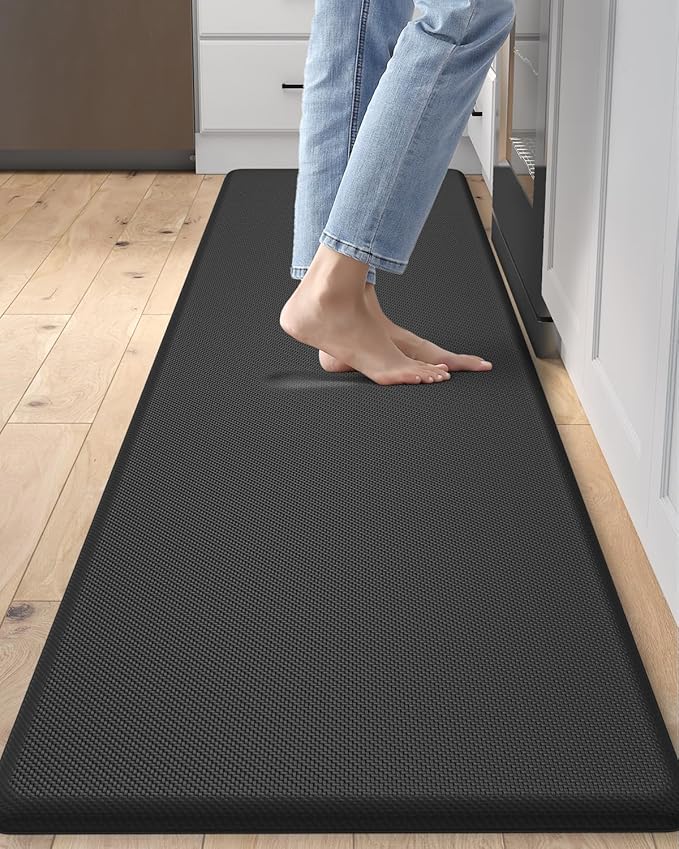DEXI Kitchen Mat Cushioned Anti Fatigue, Non Slip Waterproof Comfort Standing Floor Rug for Kitchen, Office, Sink, Laundry, 70x20, Black-DeskLoop Office
