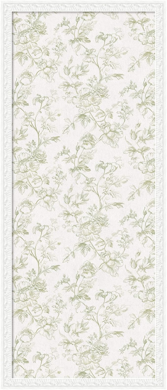 Kate and Laurel Framed Fabric Pinboard 18 x 42, Bethany White Frame by KateandLaurel