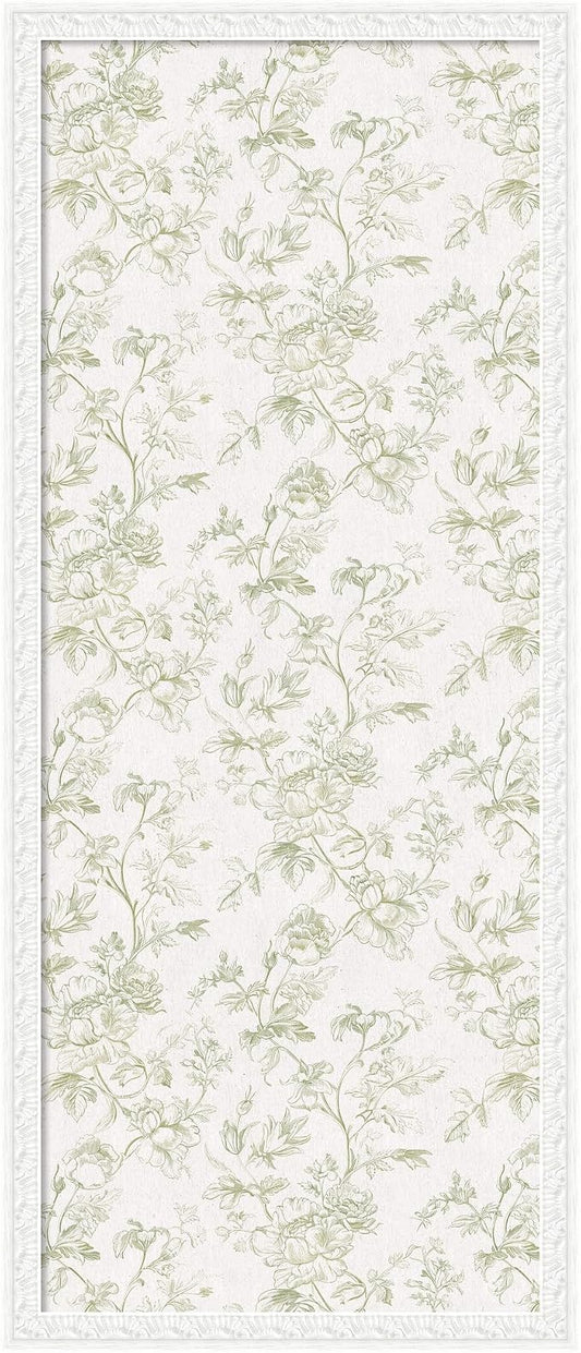 Kate and Laurel Framed Fabric Pinboard 18 x 42, Bethany White Frame by KateandLaurel