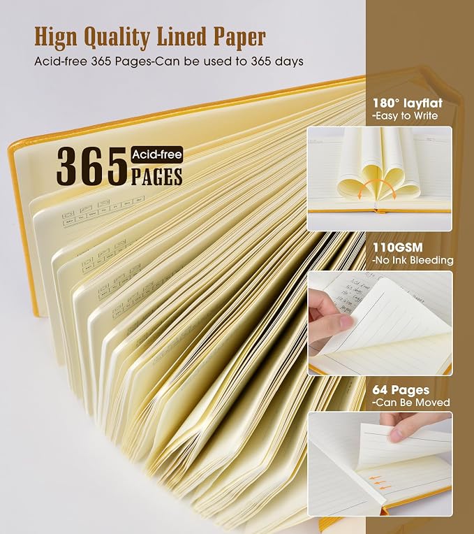 Lined Journal Notebook, 365 Pages A4 Large Journals - Image 3