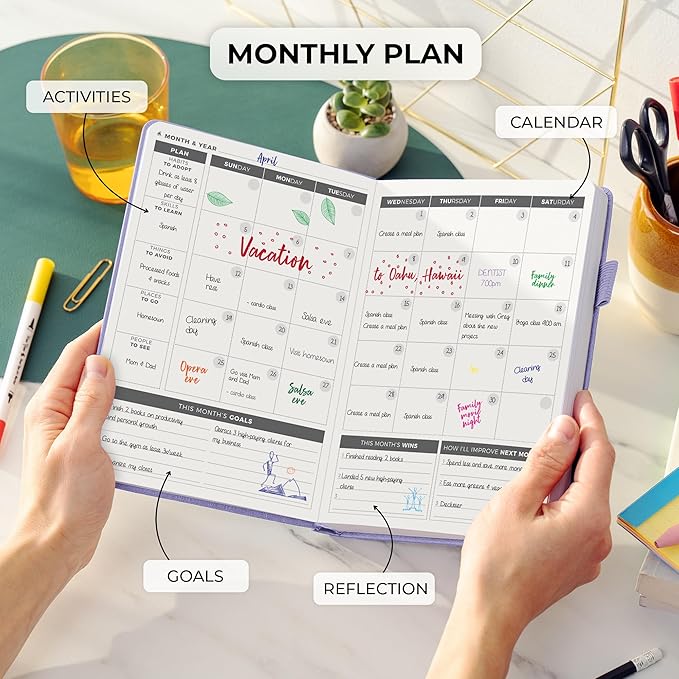 Clever Fox Daily Planner – Undated Planning Notebook with Hourly Schedule & To-Do List – Personal Day Task & Work Organizer, 6 Months (Lavender)-DeskLoop Office