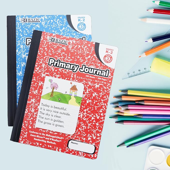 BAZIC PRODUCTS Primary Journal, Grades K-2, Draw & Write, 100 Ct, 2 Titles | - Image 7