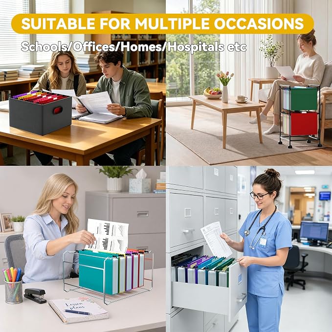 Plastic Heavy Duty Hanging File Folders, 1.5 Inch Expandable Letter Size Filing - Image 6