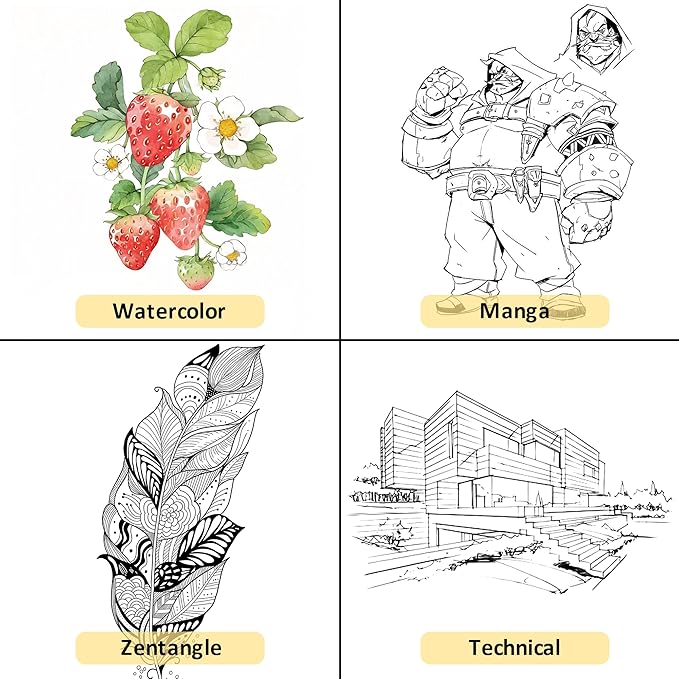 Micro Fineliner Pens 12 Size/Set, Ultra Fine Fineliner Pen, Chisel Pens, Brush Marker Pen, Water-based Black Pigment Ink, Drawing Journaling Doodle Supplies for Artists, Designers, Students-DeskLoop Office