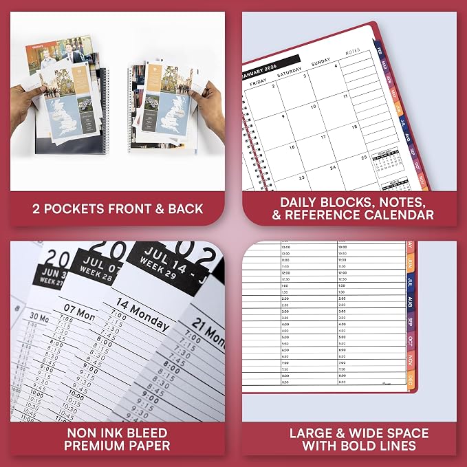 Ensight 2026 Appointment Book and Planner 6.5" x 8.5" Large Hourly Weekly Daily - Image 6