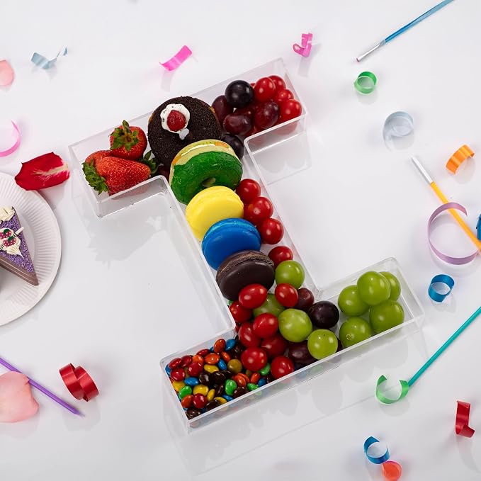 11" Clear Acrylic Letter & Number Charcuterie Tray-Reusable Fillable Alphabet - Image 2