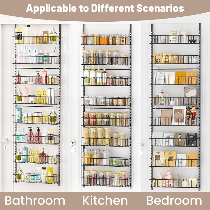 ElegantArray 8-Tier Pantry Door Organizer, Over The Door Pantry Organizer Rack - Image 4