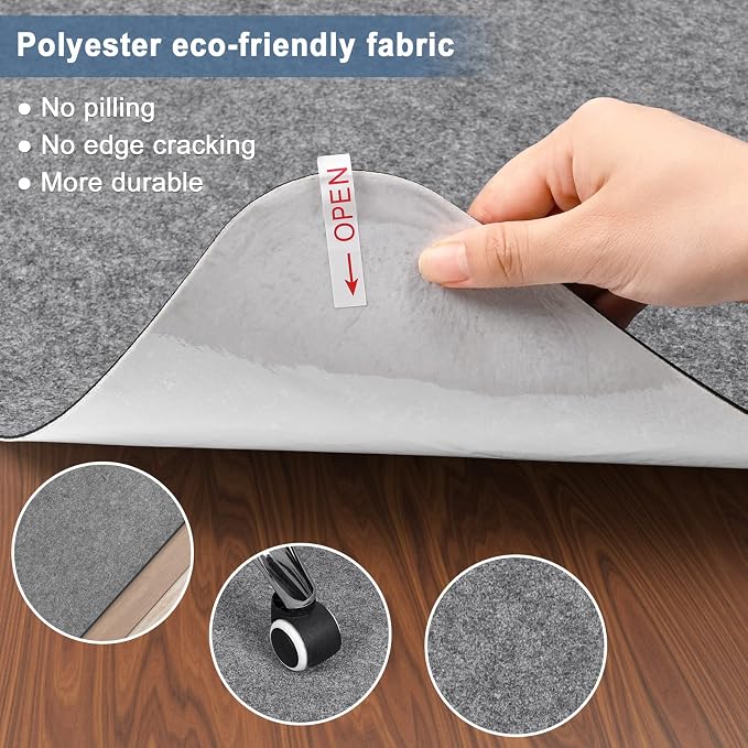 2 Pack Office Chair Mat for Hardwood Floor, Large Anti-Slip Floor Protector for - Image 5
