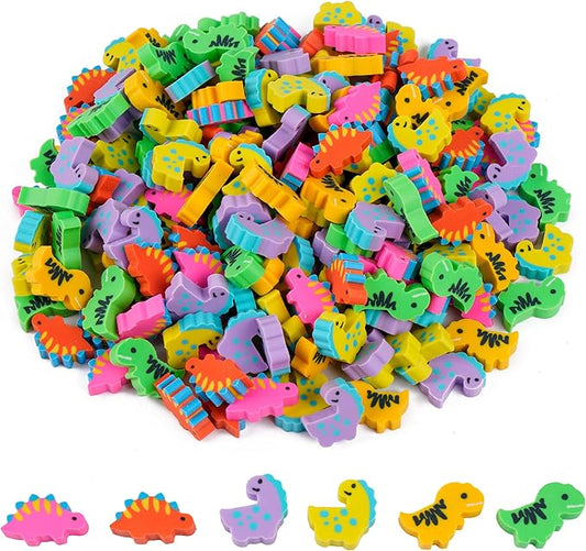 200 Pieces Mini Dinosaur Erasers Bulk Small Pencil Erasers Latex-Free Soft Erasers Pencil Erasers for for Classroom Homework Rewards, Party Favors, Gift Filling-DeskLoop Office