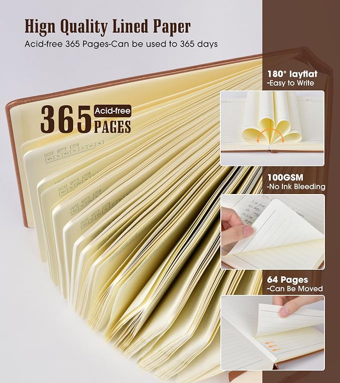 Lined Journal Notebook -365 Pages A5 Thick Journal - Image 3