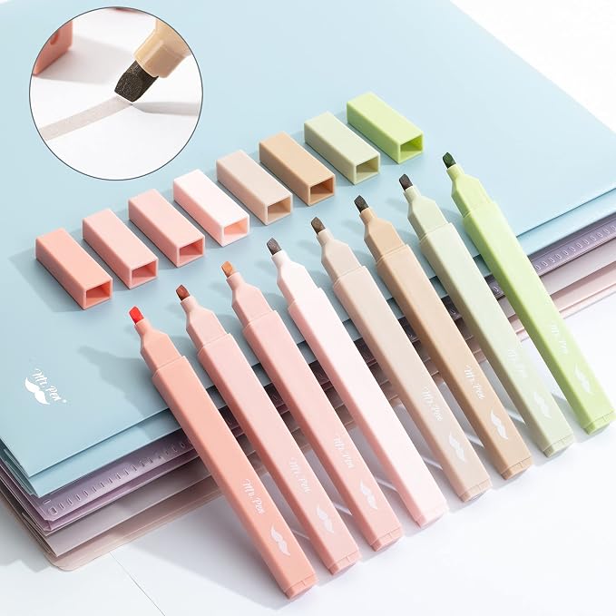 Mr. Pen- Aesthetic Highlighters No Bleed, 8 Pack, Boho Colors, Chisel Tip | - Image 7