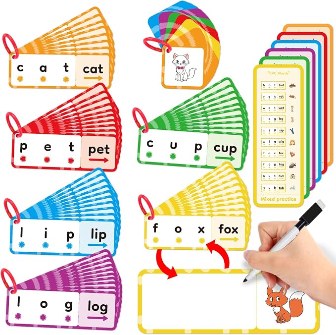 Kasfalci CVC Word Games, Flash Cards, Phonics and Speech Therapy Toys by Kasfalci