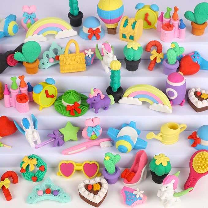 Cllayees 72 Pcs Erasers for Kids, Mini Pencil Eraser Bulk Classroom Prizes by Cllayees