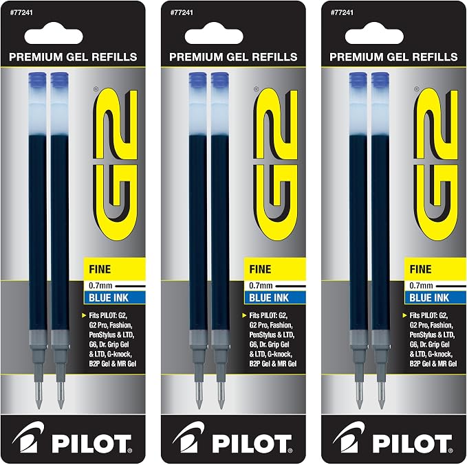 Pilot G2 Gel Ink Pen Refills, Fine Point, 6 Refills by PilotCorporationofAmerica