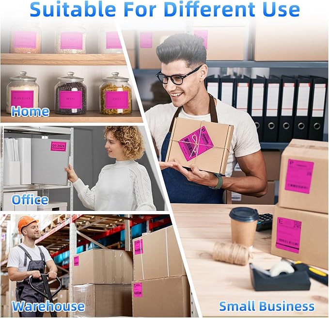 4x6 Thermal Labels, 1 Packs of 500 4x6 Fold Labels Rose Red - Compatible with JADENS, ASprink, Phomemo, Rollo, Zebra, Omezizy and Other Thermal Printers-DeskLoop Office