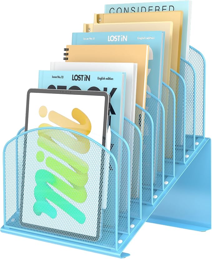 Inclined Desk File Organizer Metal Desk Magazine Folder Holder by Sinboun