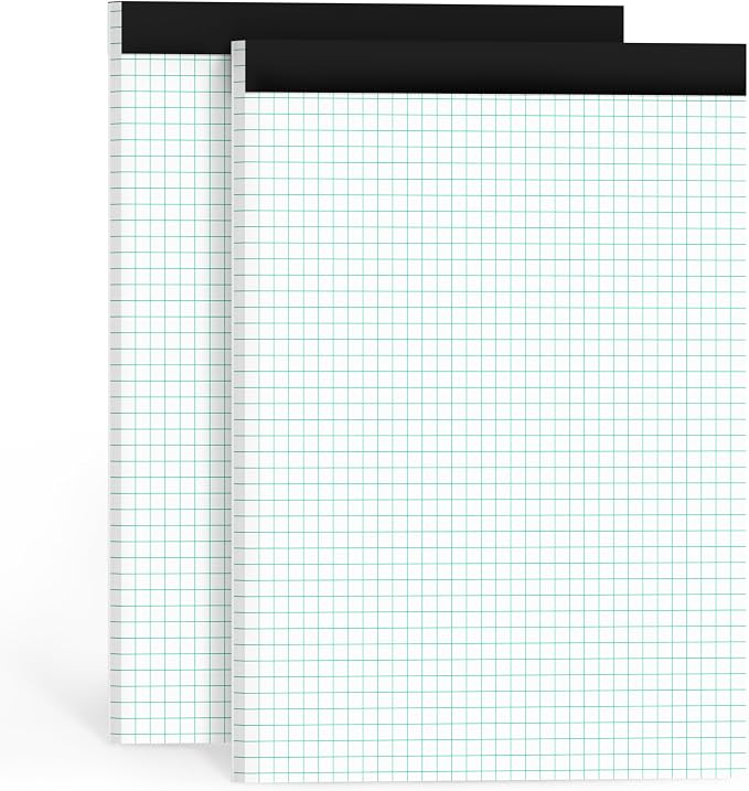 Graph Paper Pads 8.5 x 11, 4x4 Graph Ruled, 2 Pack 1/4 Graph Paper Notebooks by MSKKSM