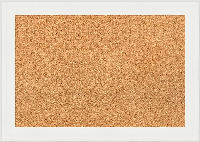 Amanti Art Natural Cork Board for Wall, 19x27 Vision Board with White Frame, Medium Corkboard Office Decor for Home Organization, Casual Corkboard Pinboard to Display Items for Home Organization in-DeskLoop Office