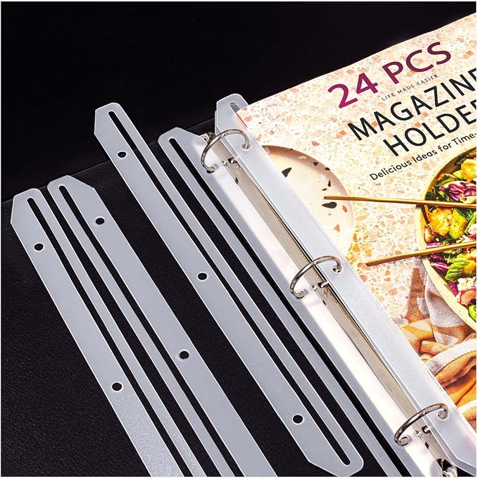 tutata 24Pcs 3 Hole Punched Magazine Holders, Magazine Organizer, 3 Ring Binder - Image 5
