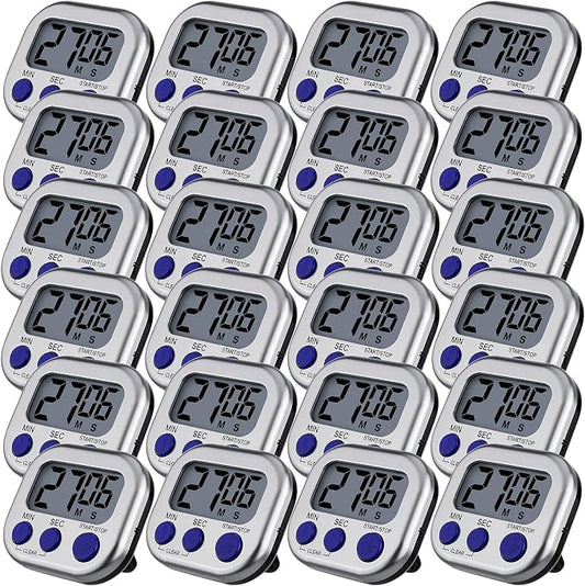 Leumoi 24 Pcs Digital Kitchen Timers Magnetic Back Timers Bulk Large Screen by Leumoi