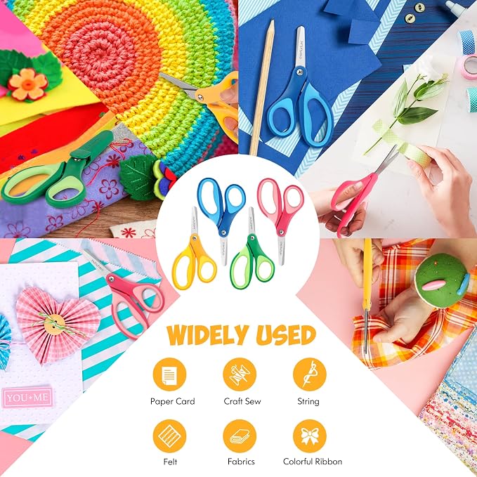Huhuhero Kids Scissors, Soft Grip Craft Cutting Scissors - Image 5