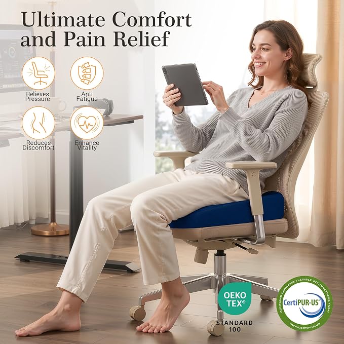 Donut Pillow Seat Cushion for Hemorrhoids & Tailbone Pressure Relief - Image 2