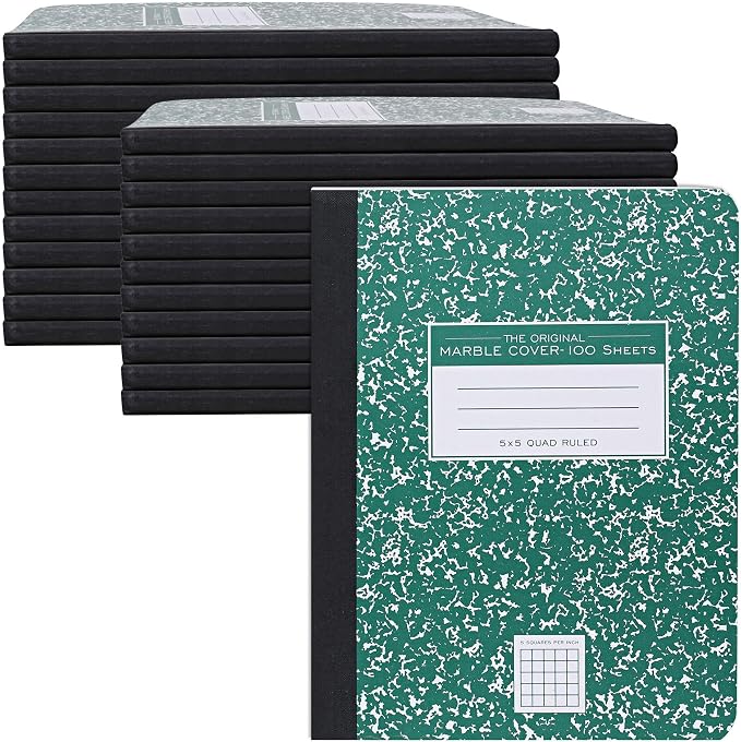 ROARING SPRING Hard Cover Composition Notebook, 24 Pack, 9.75″ x 7.5″, 5x5 Grid by RoaringSpringPaperProducts