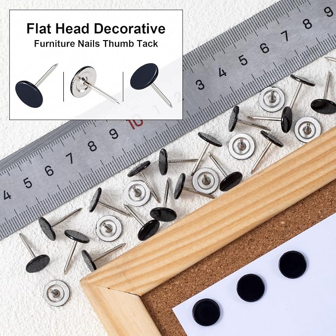 100pcs Metal Thumb Tacks, Heavy Duty Flat Head Push Pins, Upholstery Tacks - Image 5
