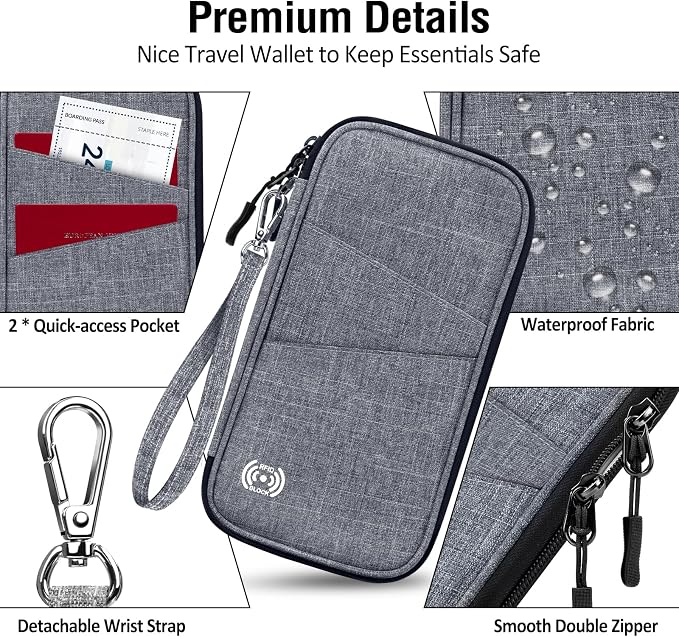 BKNOOU Passport Holder Family Rfid Blocking Travel Document Organizer, Travel - Image 8