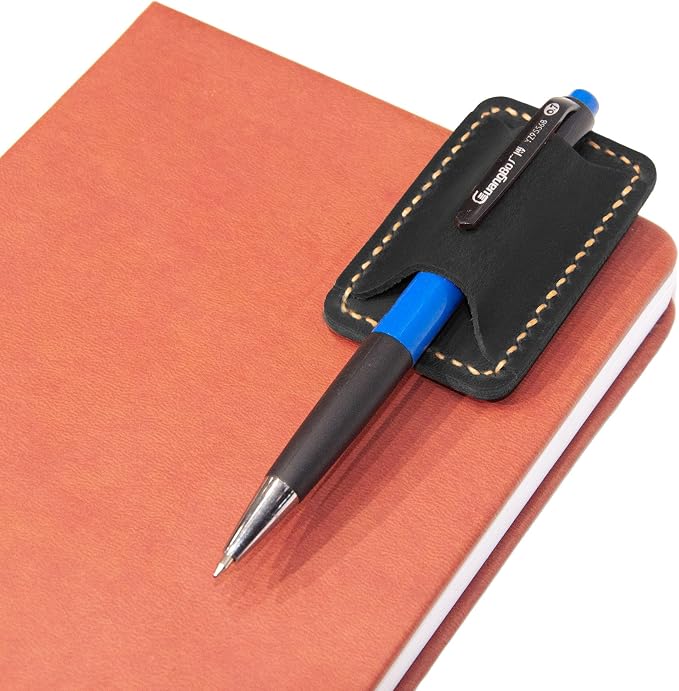 Handmade Leather Pen Holder Clip Notebook Pen Loop Stylish, Leather Pen - Image 4