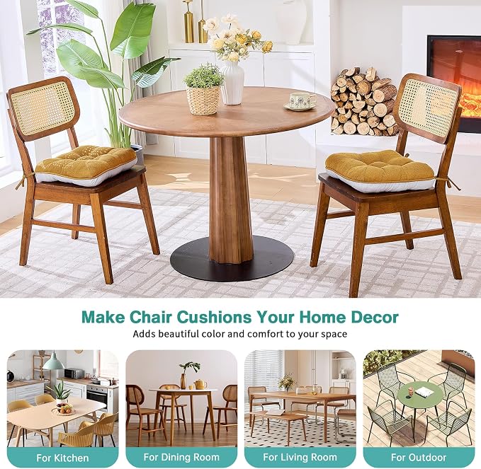 BETU Chair Cushions for Dining Chairs Set of 2, 3.5" Thick Kitchen Table Chair - Image 7
