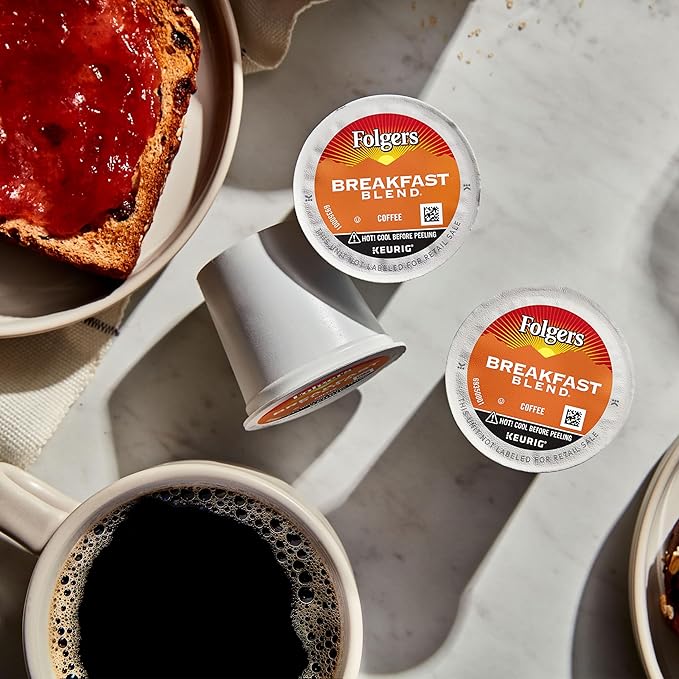 Folgers Breakfast Blend Coffee, Mild Roast, Keurig K-Cup Pods, 10 Count (Pack of 6)-DeskLoop Office