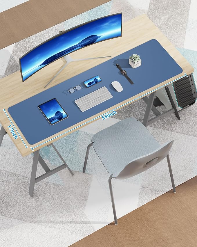 AFIING Leather Desk Pad Protector, Mouse Pad, Office Desk Mat, Non-Slip PU - Image 7