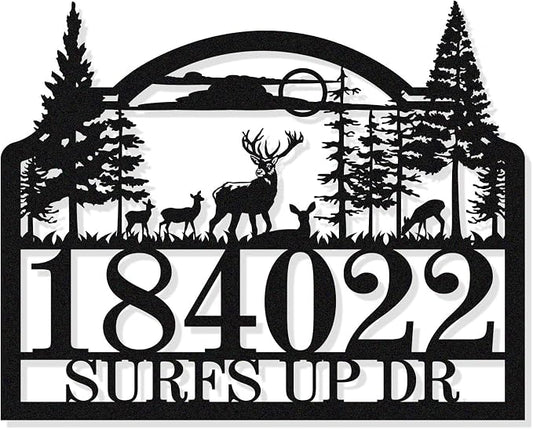 Custom Modern Address Signs for Houses, Personalized House Numbers for Outside by HYTSIGN